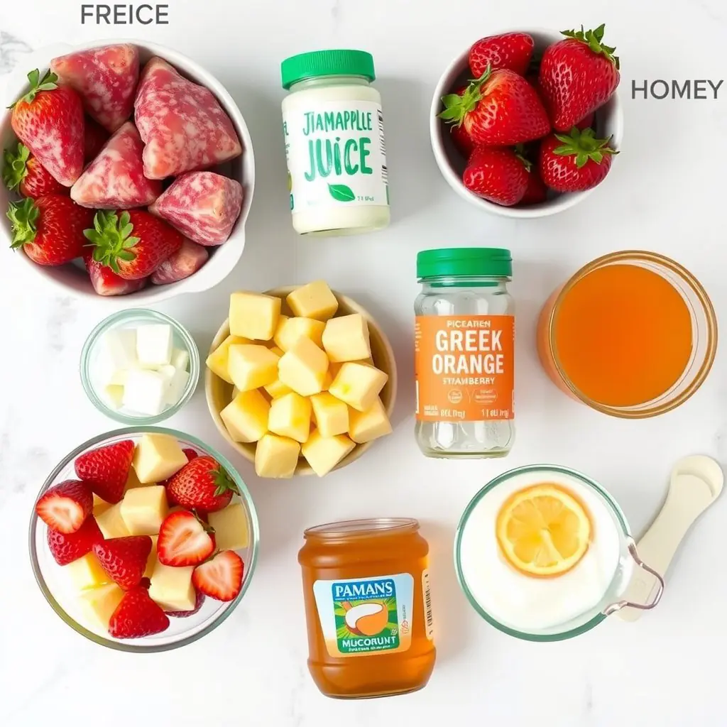 Ingredients for Copycat Jamba Juice Strawberry Recipe copycat recipe