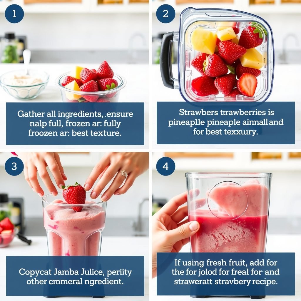 Step 1: making Copycat Jamba Juice Strawberry Recipe copycat recipe