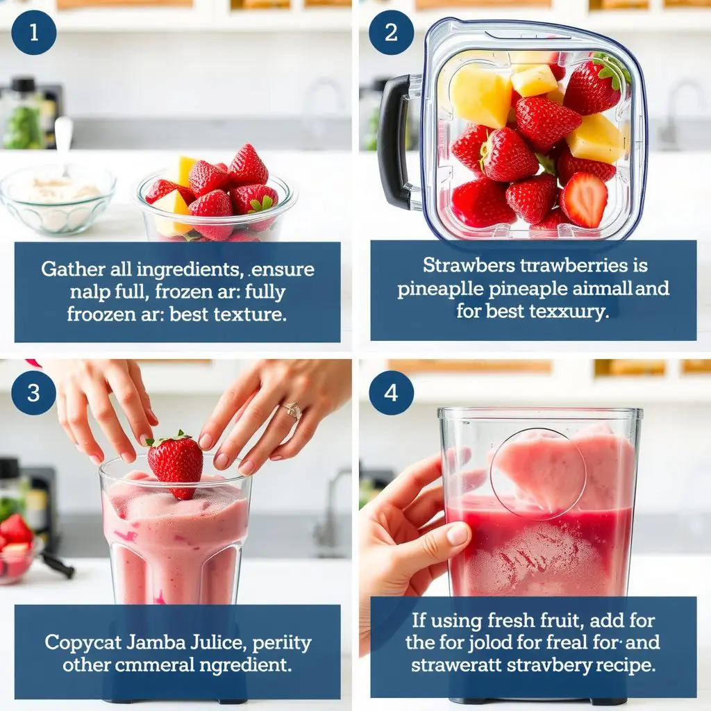 Step 1: making Copycat Jamba Juice Strawberry Recipe copycat recipe