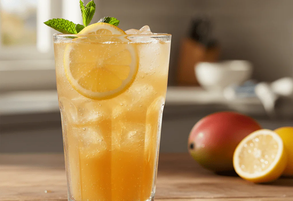 Copycat Panera Mango Yuzu Citrus Charged Lemonade Recipe — easy homemade copycat recipe