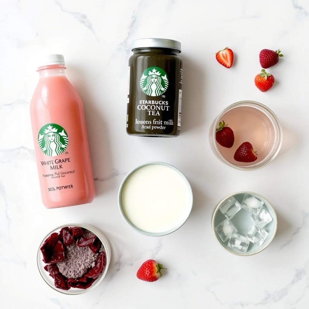 Ingredients for How to Make Copycat Starbucks Pink Drink at Home copycat recipe