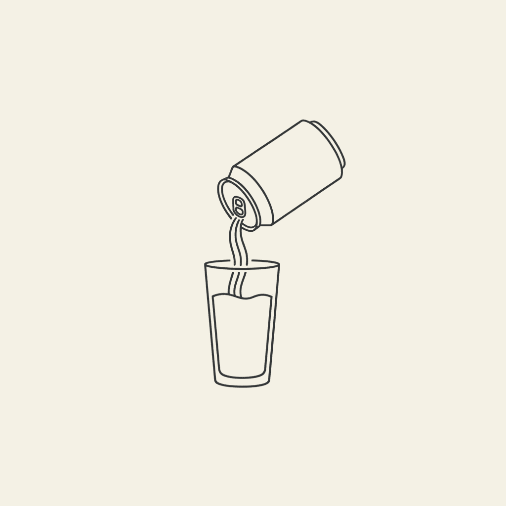 Pour the Cola: a Pepsi can pouring into a glass