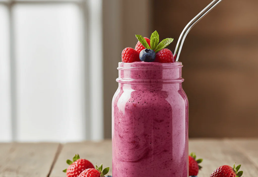 How to Make a Shark Energy Berry Blast Copycat Smoothie — easy homemade copycat recipe