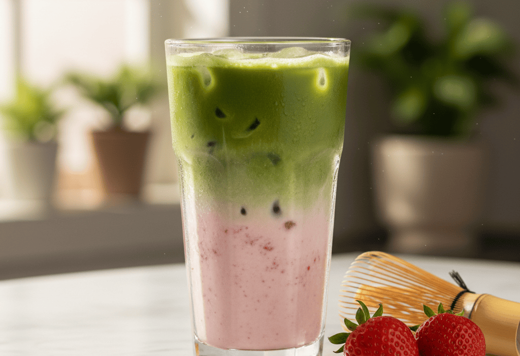 How to Make a Strawberry Matcha Latte at Home — easy homemade copycat recipe