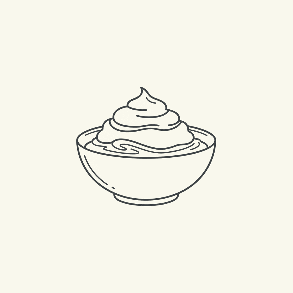 Mix Foam Ingredients: a small bowl with cream, pumpkin, and syrup