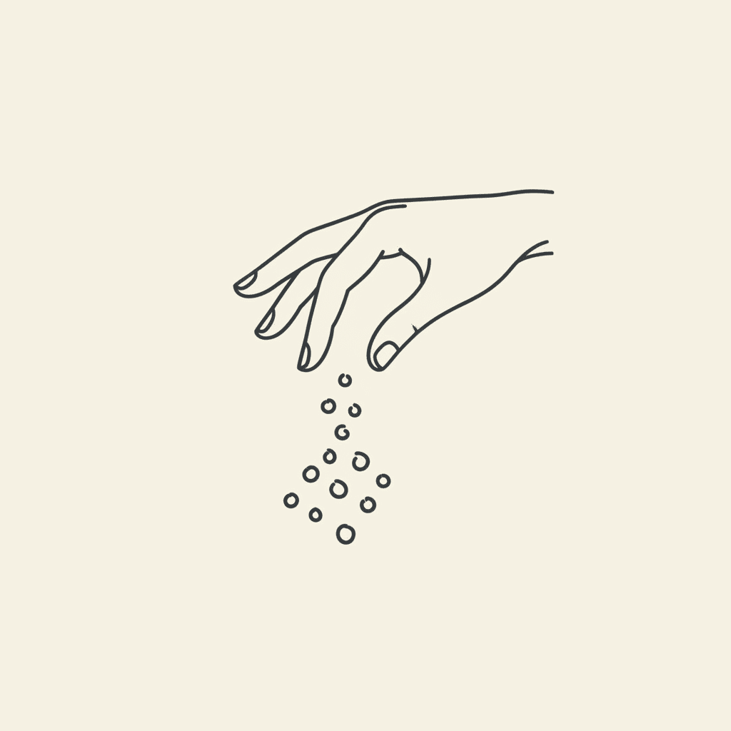 Dust with Spice: a pinch of spice falling from fingers