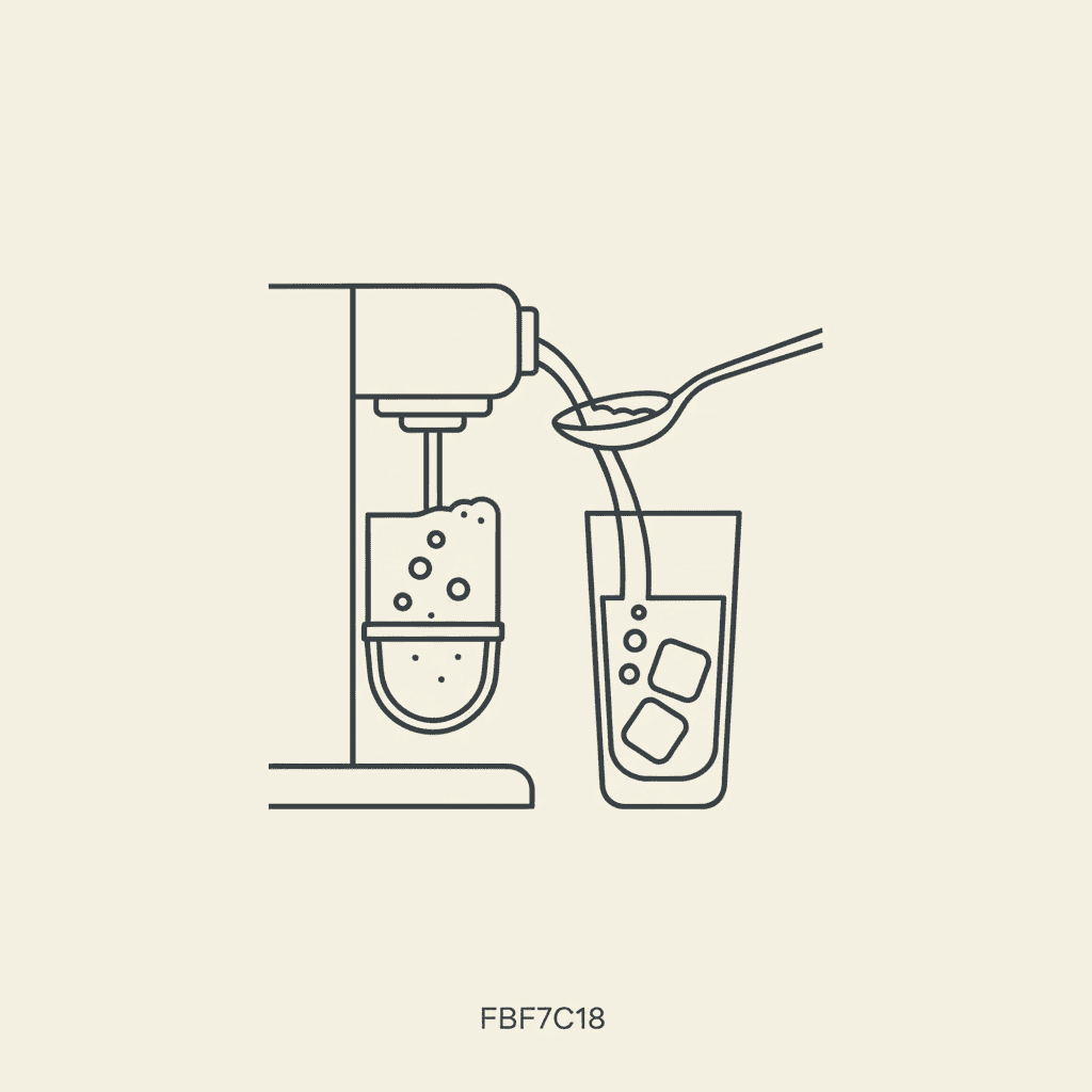Pour Pepsi Slowly: a brown soda stream pouring over the back of a spoon into a glass