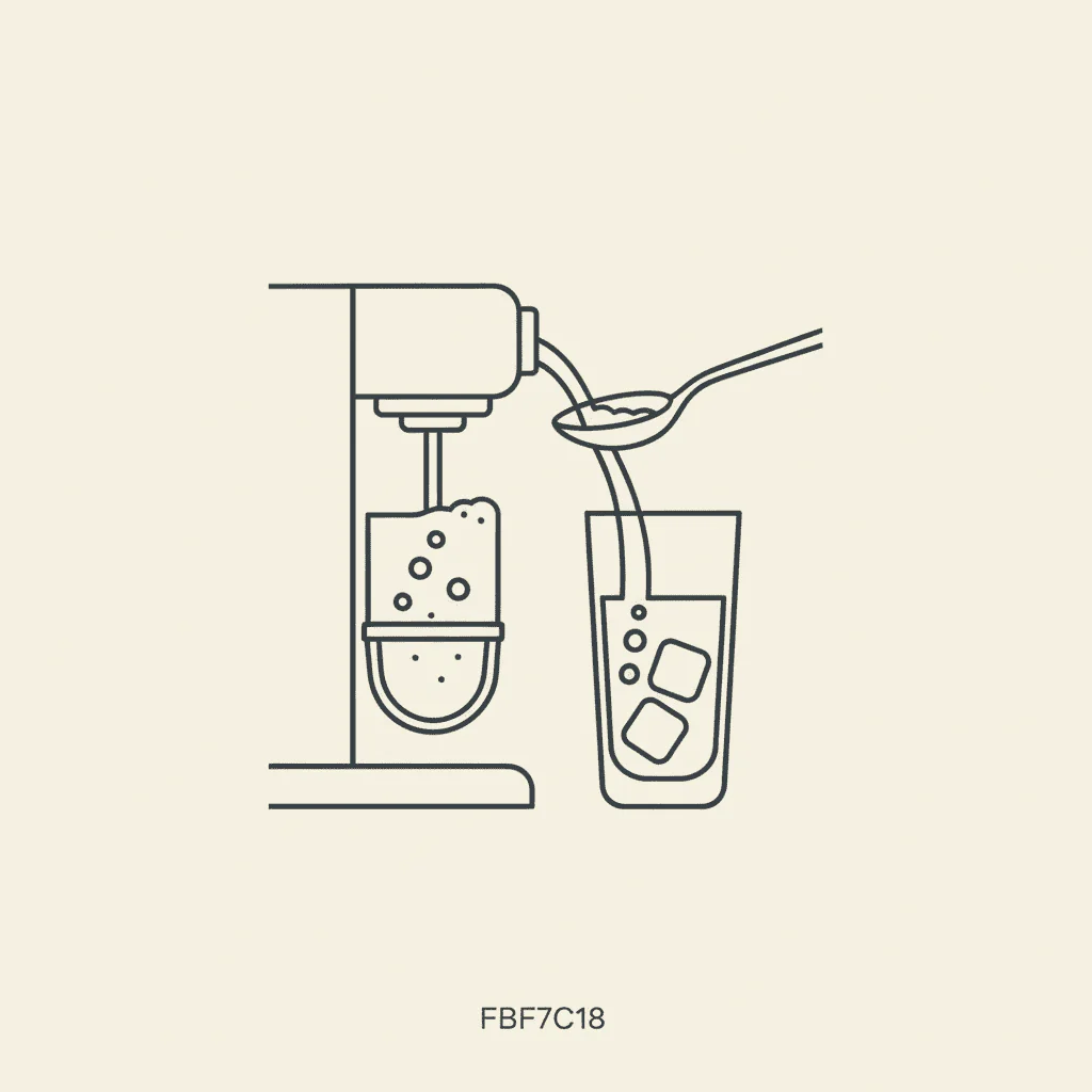 Pour Pepsi Slowly: a brown soda stream pouring over the back of a spoon into a glass