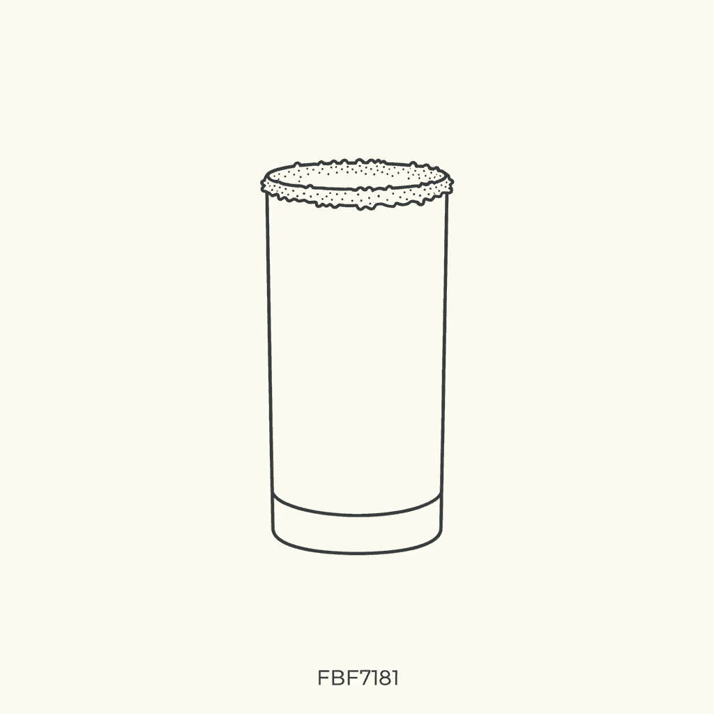 Salt the Rim: a highball glass with a salted rim