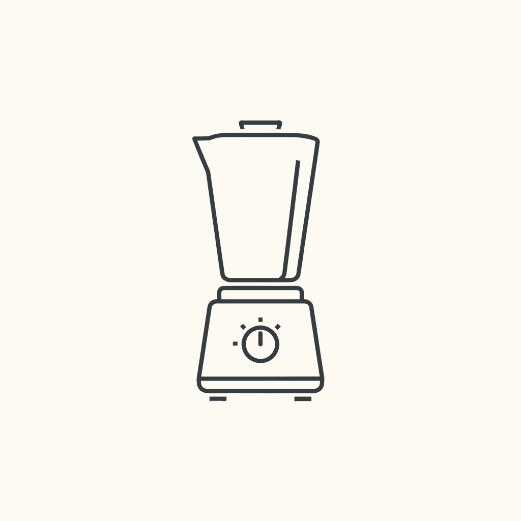 Blend on Low: a blender base with the pitcher on it, set to a low speed setting