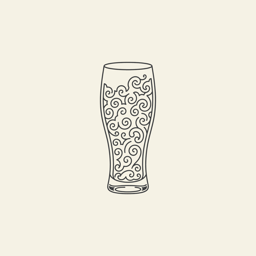 Chill the Glass: a tall glass with frost on the outside